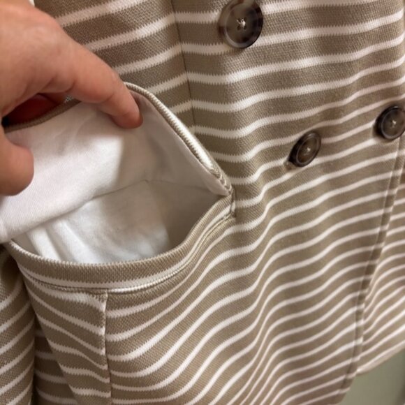 Banana Republic Womens Pique Striped Knit Blazer Size L Preppy Academia Coastal - Picture 4 of 15